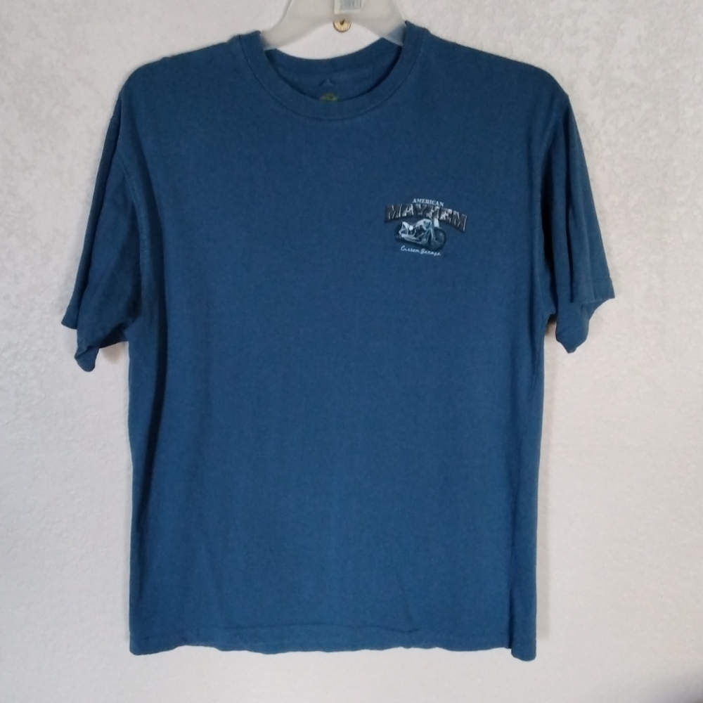 Newport Blue American Mayhem Tee Sz Lg Sh Sl